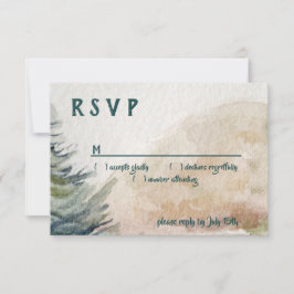 Cartão RSVP Arbor Rustic Mountain Arbor Evergreen Casamento