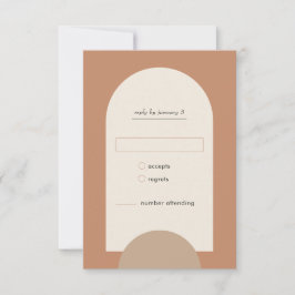 Cartão RSVP Arca Geométrica Modern Boho Terracotta Casamento