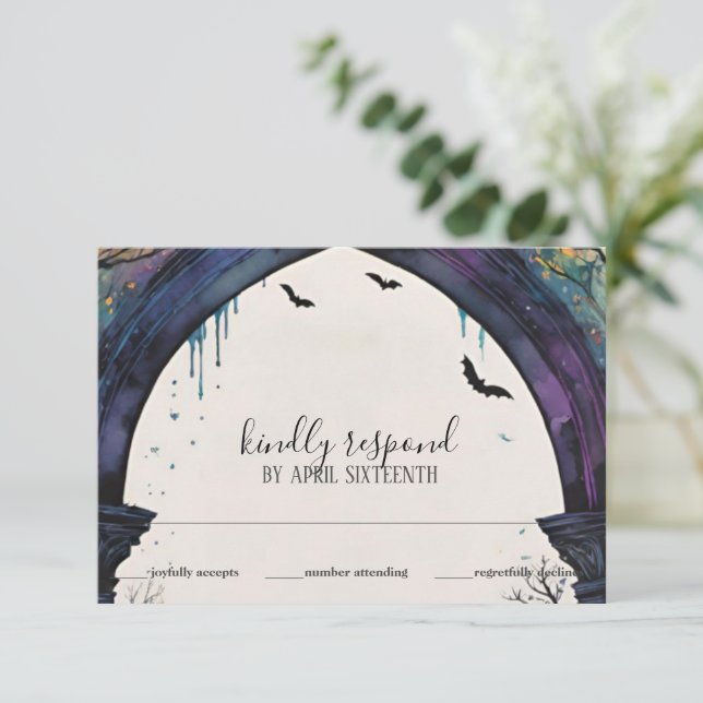 Cartão RSVP Arch Pagan Manipulando Arch do Castelo da Floresta (Em pé/Frente)