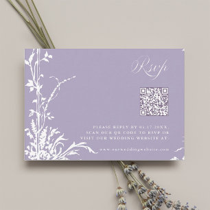 Cartão RSVP Arco Botânico Romântico Jardim Casamento Lavanda