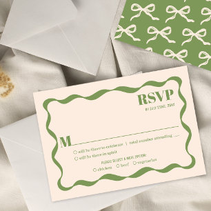Cartão RSVP Arco Coquette Retro Wedding