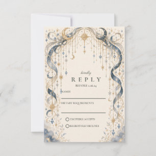 Cartão RSVP Arco de Casamento Celestial Elegante