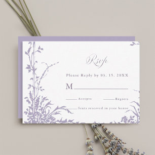Cartão RSVP Arco de Jardim Botânico Romântico Casamento Lavand
