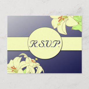 Cartão RSVP Art Nouveau Lillies Wedding R.S.V.P.