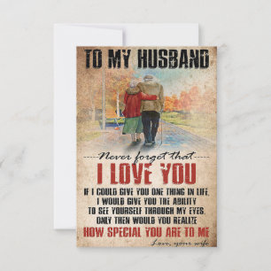 Cartão RSVP Arte da Esposa Para Meu Marido Nunca Esquecer
