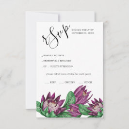 Cartão RSVP Arte de Aquarela Roxo Profundo