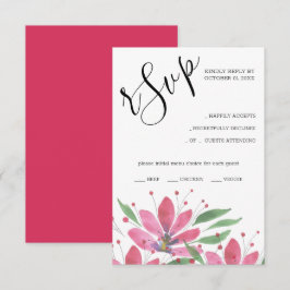 Cartão RSVP Arte de Aquarela Russa Lotus Watercolor A Quente