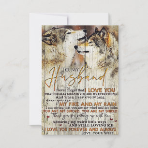 Cartão RSVP Arte de Esposa para Meu Marido Eu Te Amo