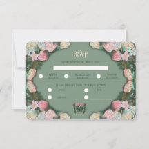 Arte Novo de Casamento em Aquarela Verde Sábio RSV