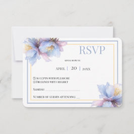Cartão RSVP Artistic Pastel Botanical Florals Wedding