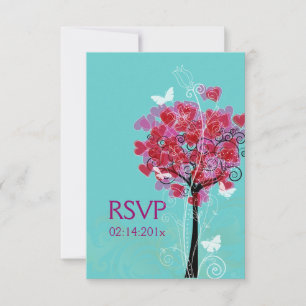 Cartão RSVP Árvore cardíaca PixDezines/fundo diy