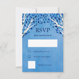 Cartão RSVP Árvore da Vida Stars Watercolor Bat Bar Mitzvah