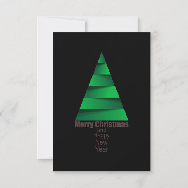 Cartão RSVP Árvore de Natal Moderna (Frente)