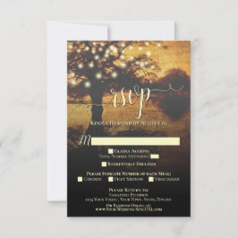 Cartão RSVP Árvore de outono Russo com Casamento Elegante das 