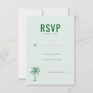 Cartão RSVP Árvore de Palma de Hortelã Calma