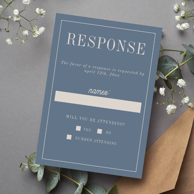 Cartão RSVP Ashlynn | Cores Curadas | Casamento (Criador carregado)