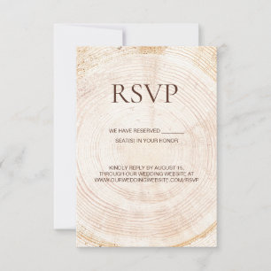 Cartão RSVP Assentos reservados para casamento com fatia de ma