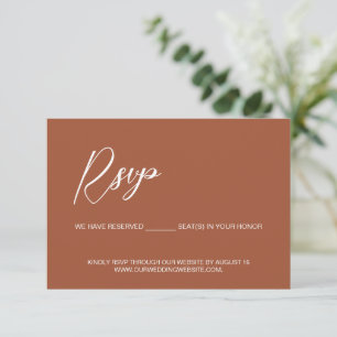 Cartão RSVP Assentos reservados para casamento em terracota mo