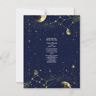 Cartão RSVP Astrologia e Tema da Noite Estelar   Celestial Wed