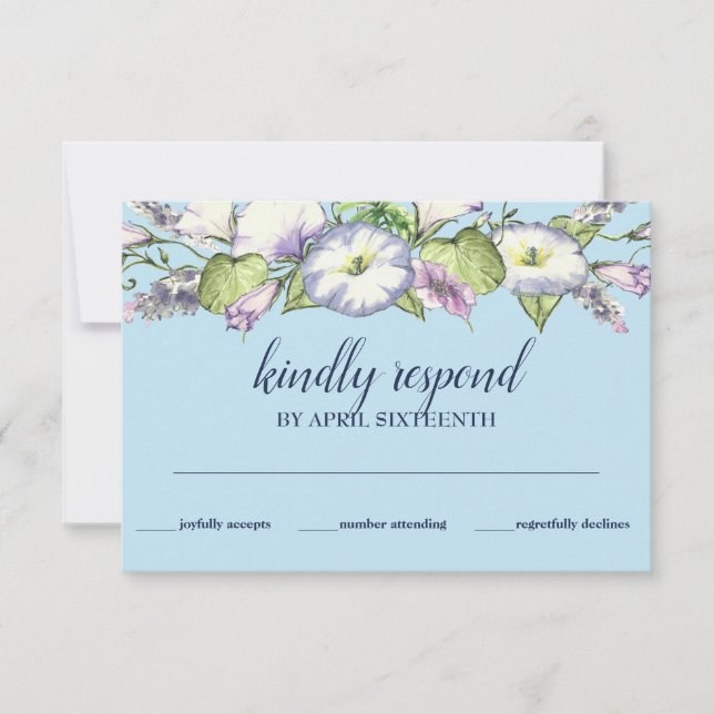 Cartão RSVP Ataque Glorioso da Manhã de Aquarela Floral (Frente)