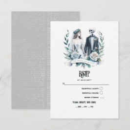 Cartão RSVP "Até que a Morte nos Separe" Casamento Gótico