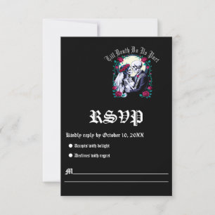 Cartão RSVP Até que a morte nos separe do casamento de esquele