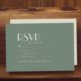Cartão RSVP Autumn Boho Deco | Sage Green Wedding Song Request