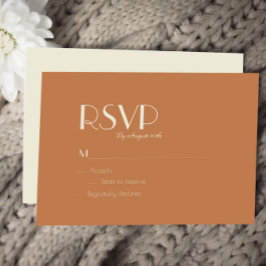 Cartão RSVP Autumn Boho Deco | Terracotta Wedding Meal Choice