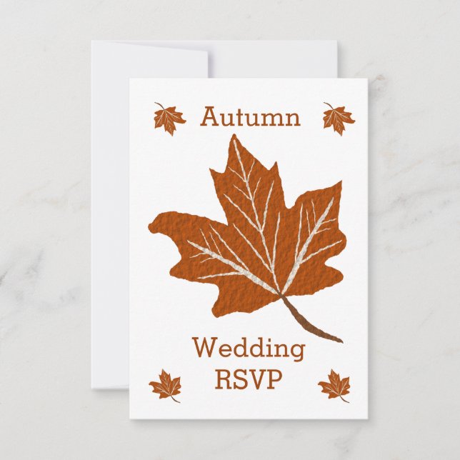 Cartão RSVP Autumn Design Wedding (Frente)
