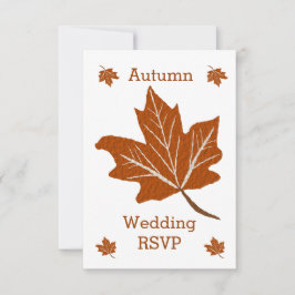 Cartão RSVP Autumn Design Wedding