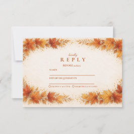 Cartão RSVP Autumn Maple Leaves Graduation Party