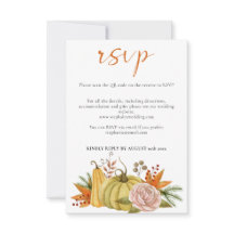 Autumn Pumpkin Floral Wedding Código QR