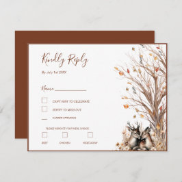 Cartão RSVP Autumn Rustic Deer Wedding Collection