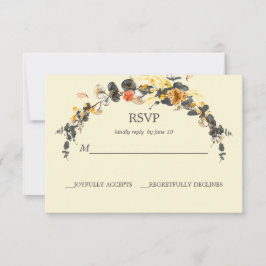 Cartão RSVP Autumn Wreath | VP de Casamento Moderno