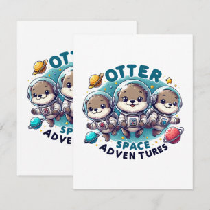 Cartão RSVP Aventuras Otter Space