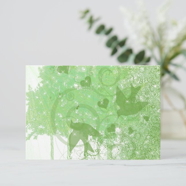 Cartão RSVP Aves de capoeira e pântanos de Limão de oliveira R (Em pé/Frente)