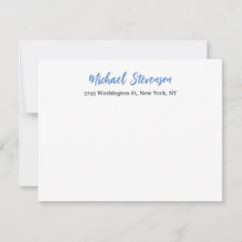 Cartão RSVP Azul clássico especial único branco