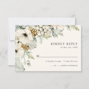 Cartão RSVP Azul Inverno