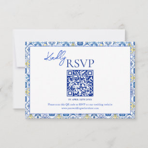 Cartão RSVP Azulejos Italianos Casamento de Destino La Dolce V