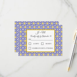 Cartão RSVP Azulejos portugueses - vice-presidente do Mediterr