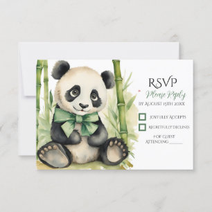 Cartão RSVP Baby Panda Bear Chá de fraldas