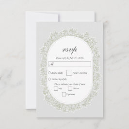 Cartão RSVP Baby's Breath Monogram Gypsophila Floral Wedding