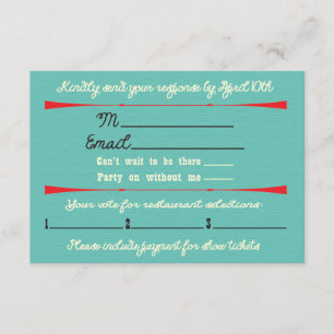 Cartão RSVP Bachelorette Las Vegas Weekend RSVPs de fuga