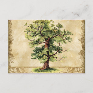 Cartão RSVP Bacia hidrográfica do Vintage Oak Tree of Life Swi