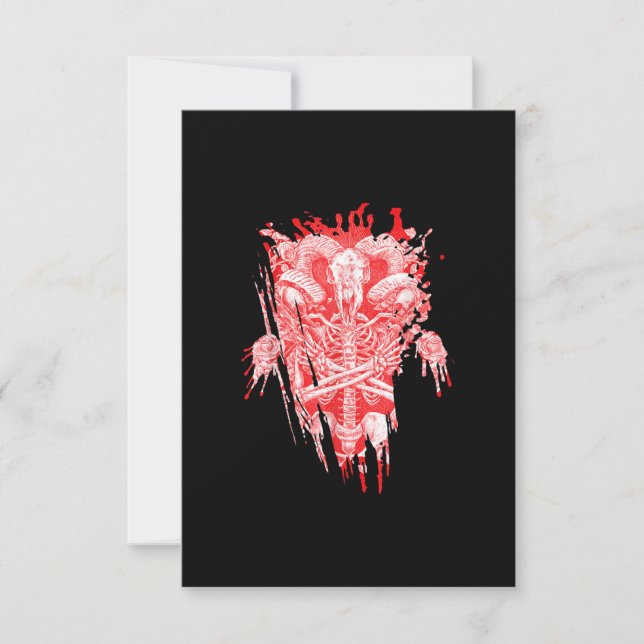 Cartão RSVP Bafoma Satânico Da Igreja Da Satã Todos Os Capuzes (Frente)