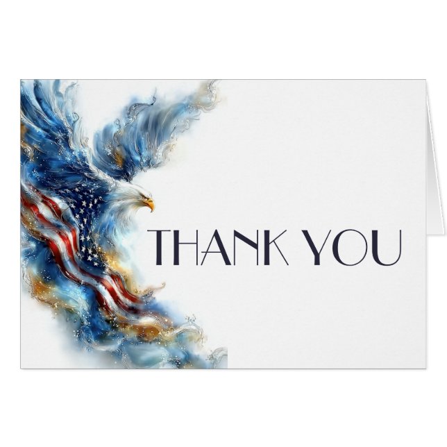 Cartão RSVP Bald Eagle Patriotic USA Semiquincentennial (Frente Horizontal)