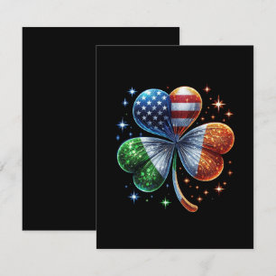 Cartão RSVP Bandeira Irlandesa Americana DIA DE SÃO PATRÍCIO