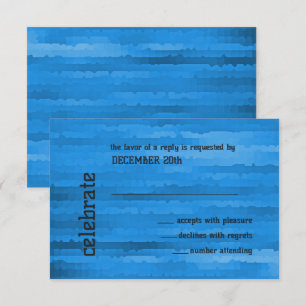 Cartão RSVP Bar Mitzvah Blue Techno Streaks