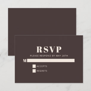 Cartão RSVP Bar Mitzvah Minimalista Moderna Marrom Personaliza
