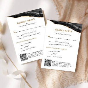 Cartão RSVP Bar Mitzvah, preto e Dourado, vertical